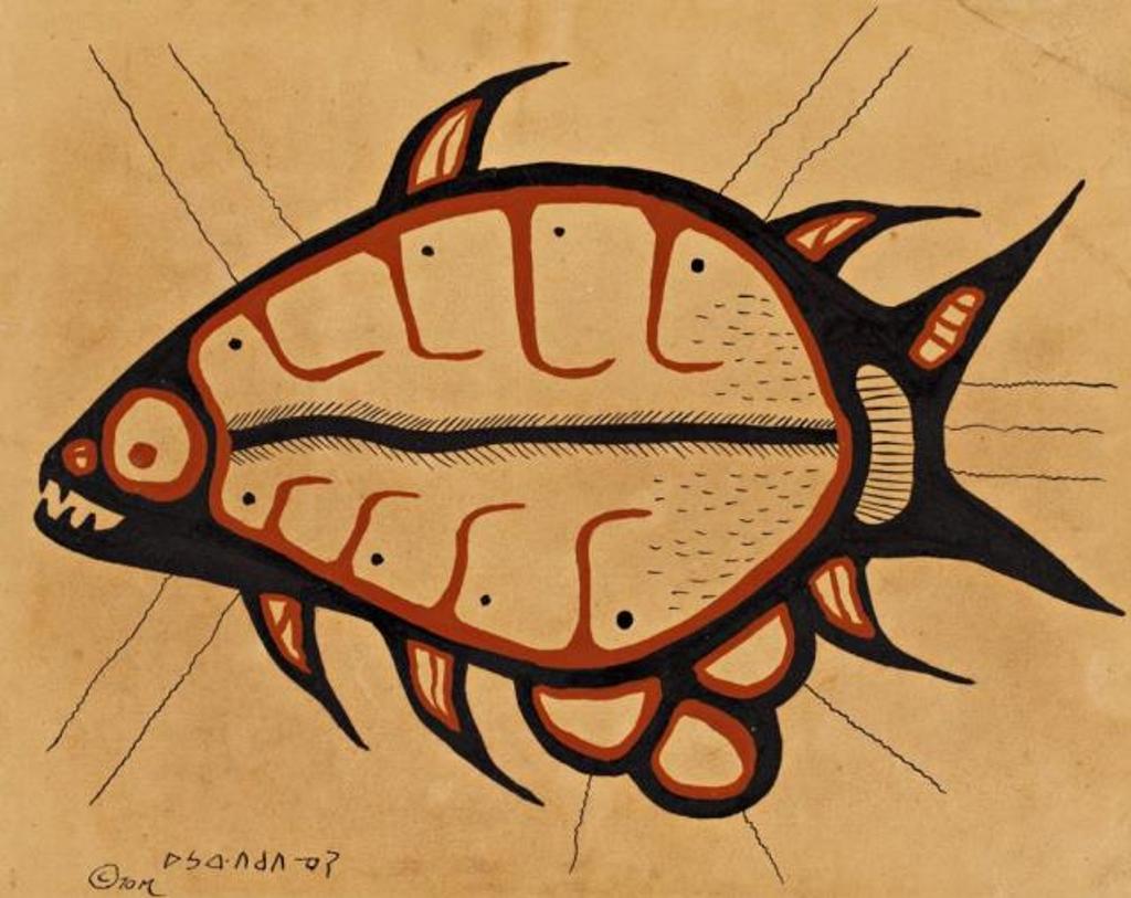 Norval H. Morrisseau (1931-2007) - Ojibwa, Fish, 1970
