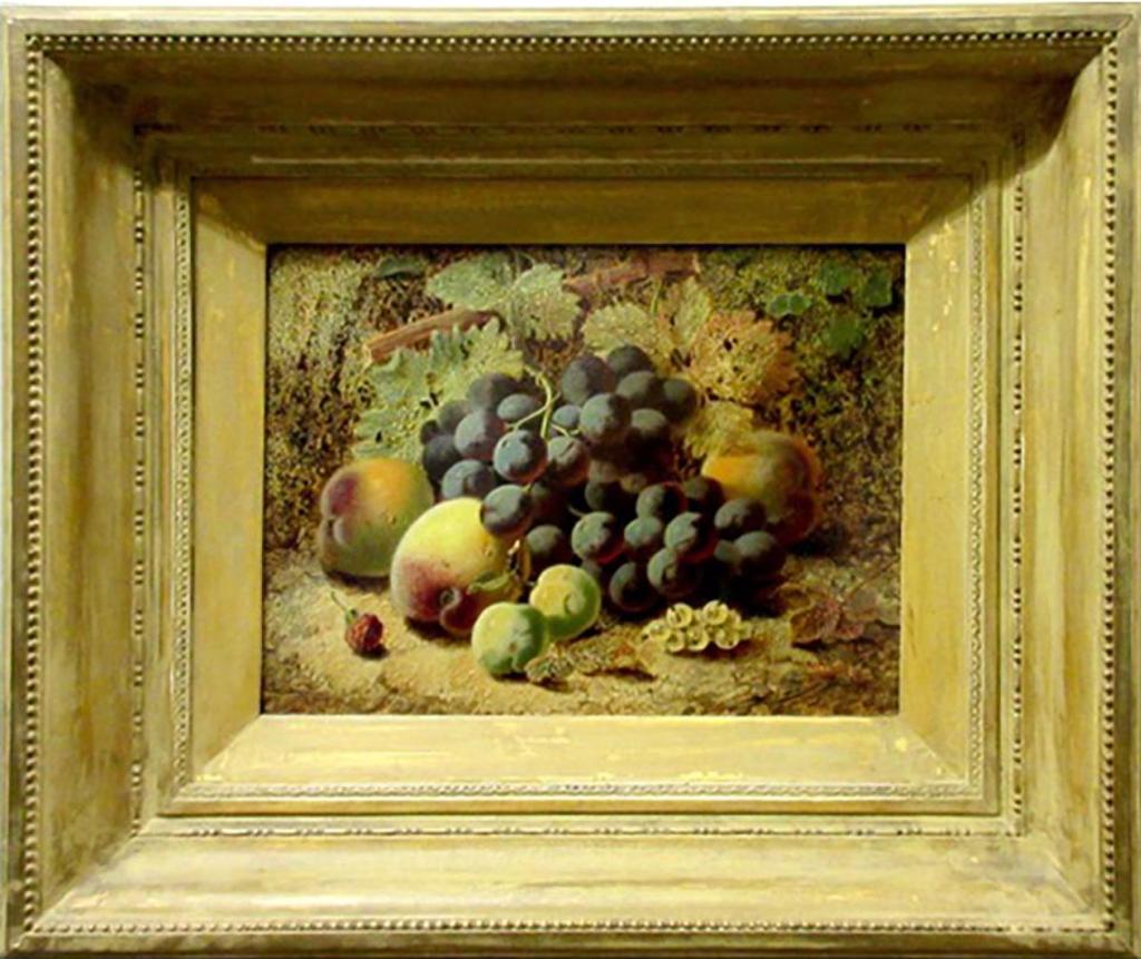 Oliver Clare (1853-1927) - Still - Grapes, Peaches And Strawberry