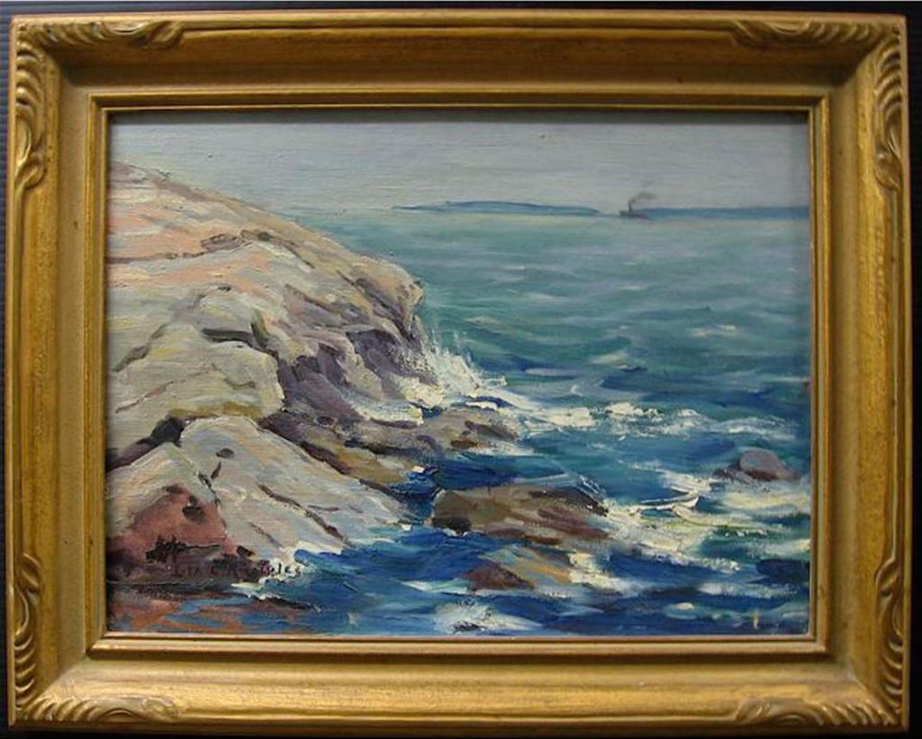 Lila Caroline Mcgillivray Knowles (1886-1967) - Coastal View With Distant Ship