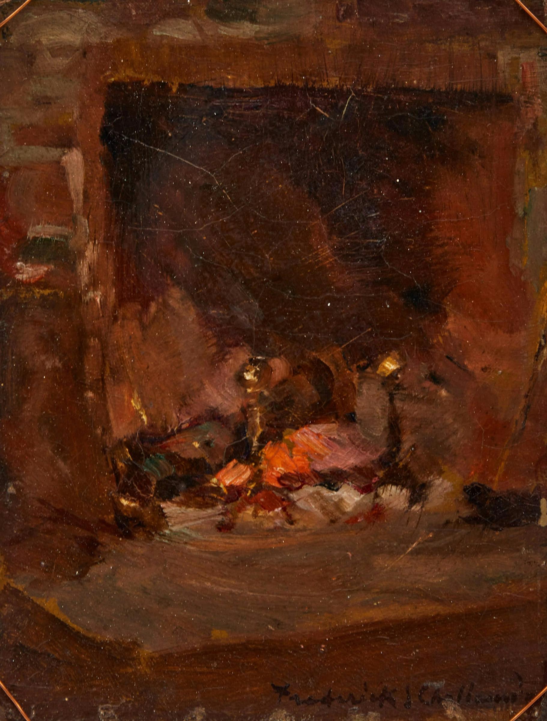 Frederick Sproston Challener (1869-1958) - A Glowing Hearth