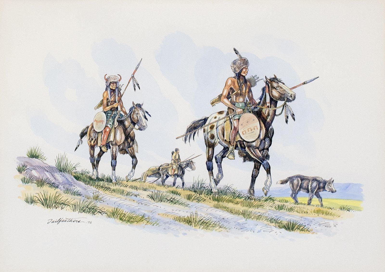 Gerald T. Tailfeathers (1925-1975) - Mounted Riders