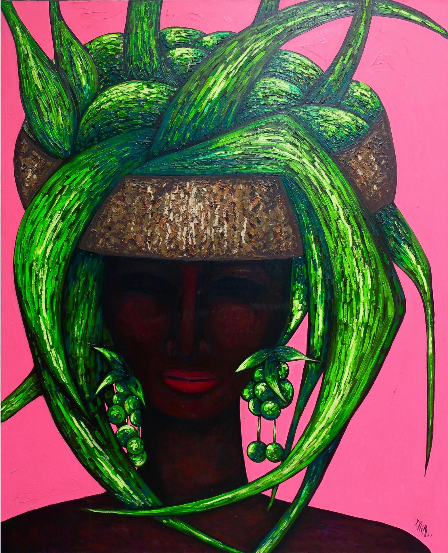 Toller Cranston (1949-2015) - Untitled (Lady With Plant Headdress)
