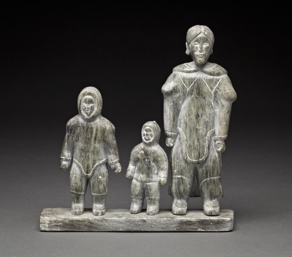 Qumangapik Muckpa (1939) - Arctic Bay, Standing Mother and Two Children, Early- mid 1960s