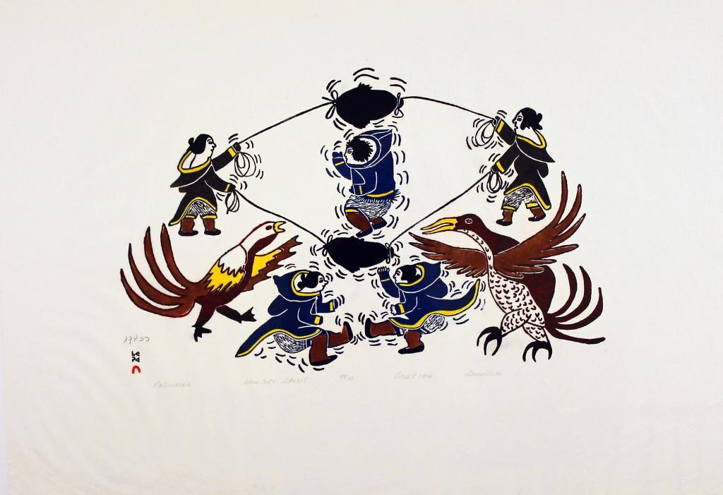 Sorosilutu (Soroseelutu) Ashoona (1941) - Kaliviktato (Skipping); 1976