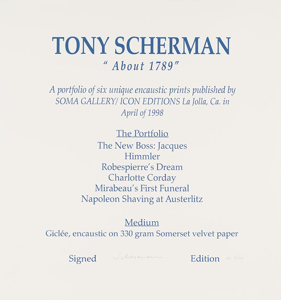 Antony (Tony) Scherman (1950-2023) - About 1789