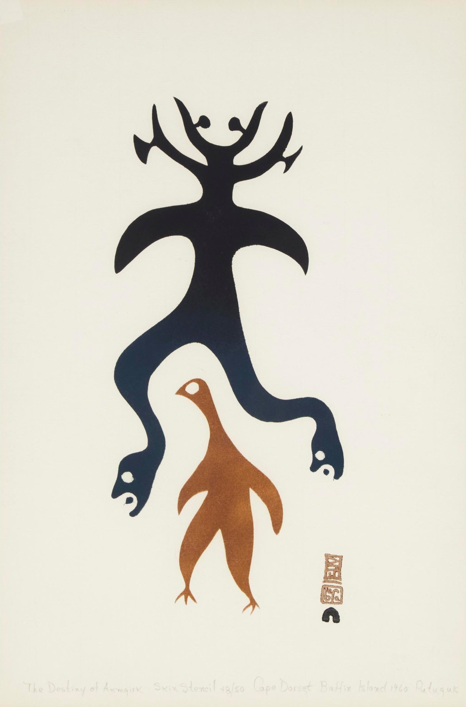 Pootoogook Kingwatsiak (1936-1989) - The Destiny Of Akmgirk, 1960