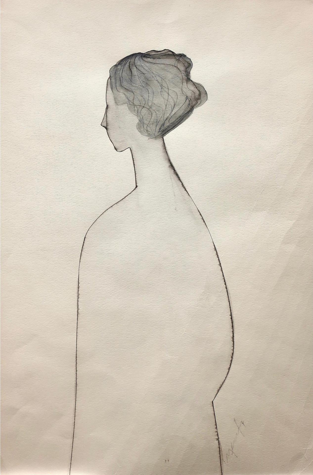 Leo Yerxa (1947) - Untitled (Profile Of A Lady)