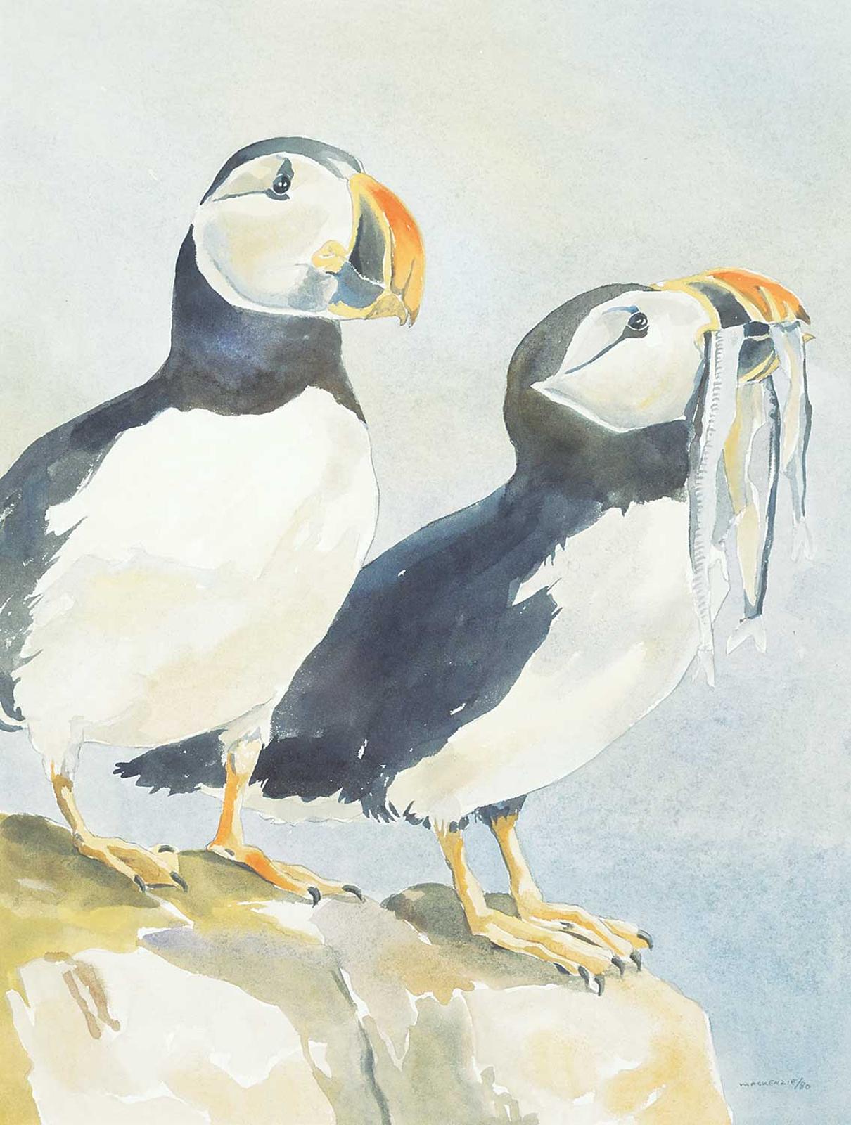 Cynthia Mackenzie (1952) - Two Puffins