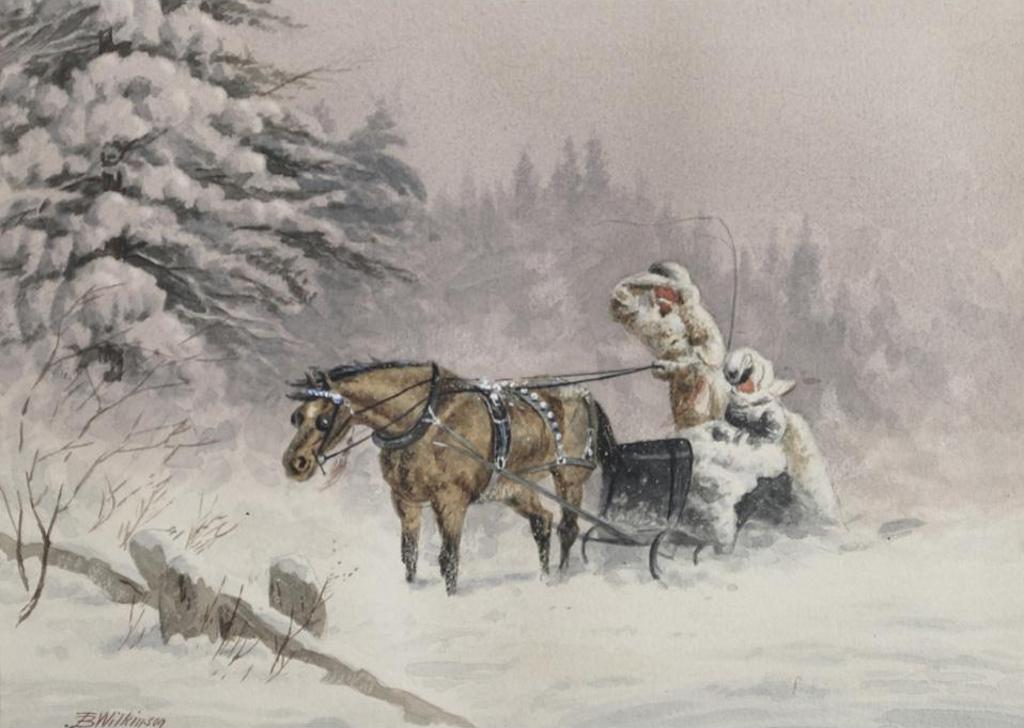 John B. Wilkinson (1865-1907) - Figures In A Horse-Drawn Sleigh