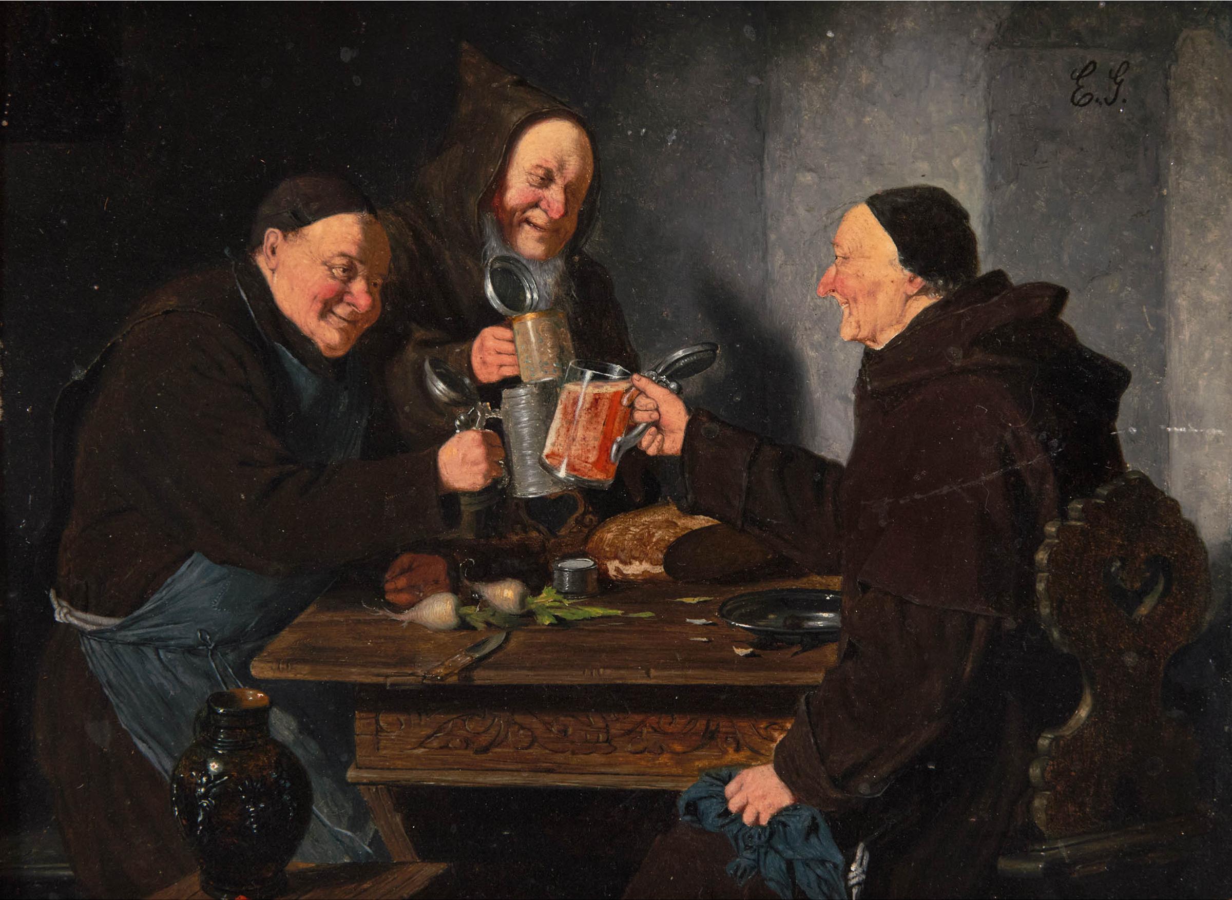 Eduard von Grützner - Friars Drinking