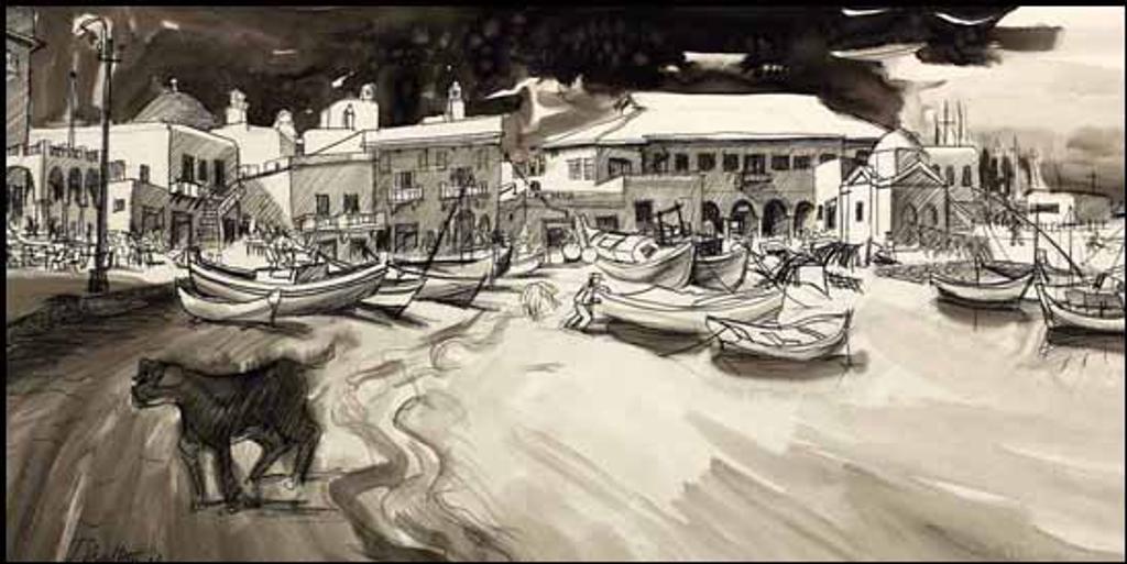 Jack Leaonard Shadbolt (1909-1998) - Night Beach, Mykonos