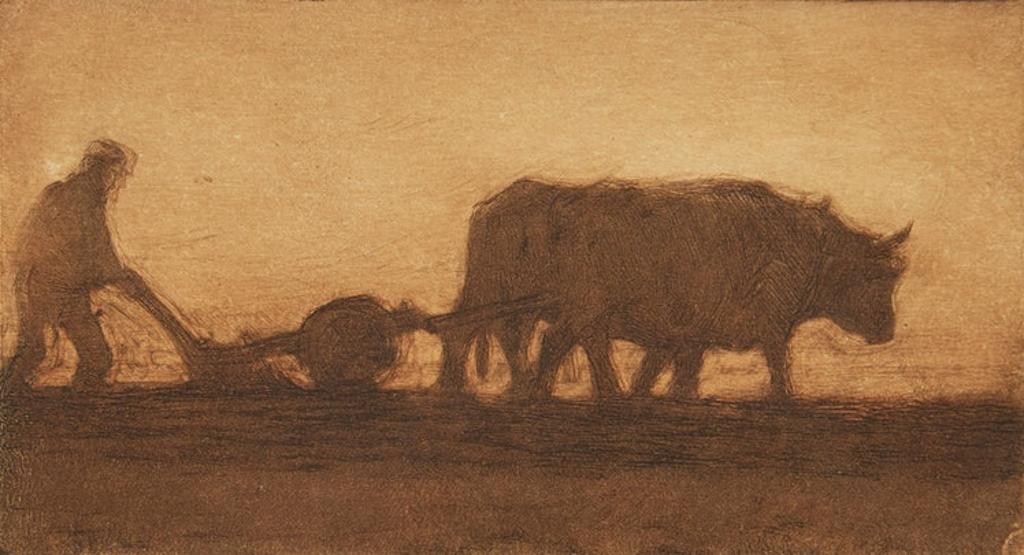 Clarence Alphonse Gagnon (1881-1942) - Oxen Ploughing