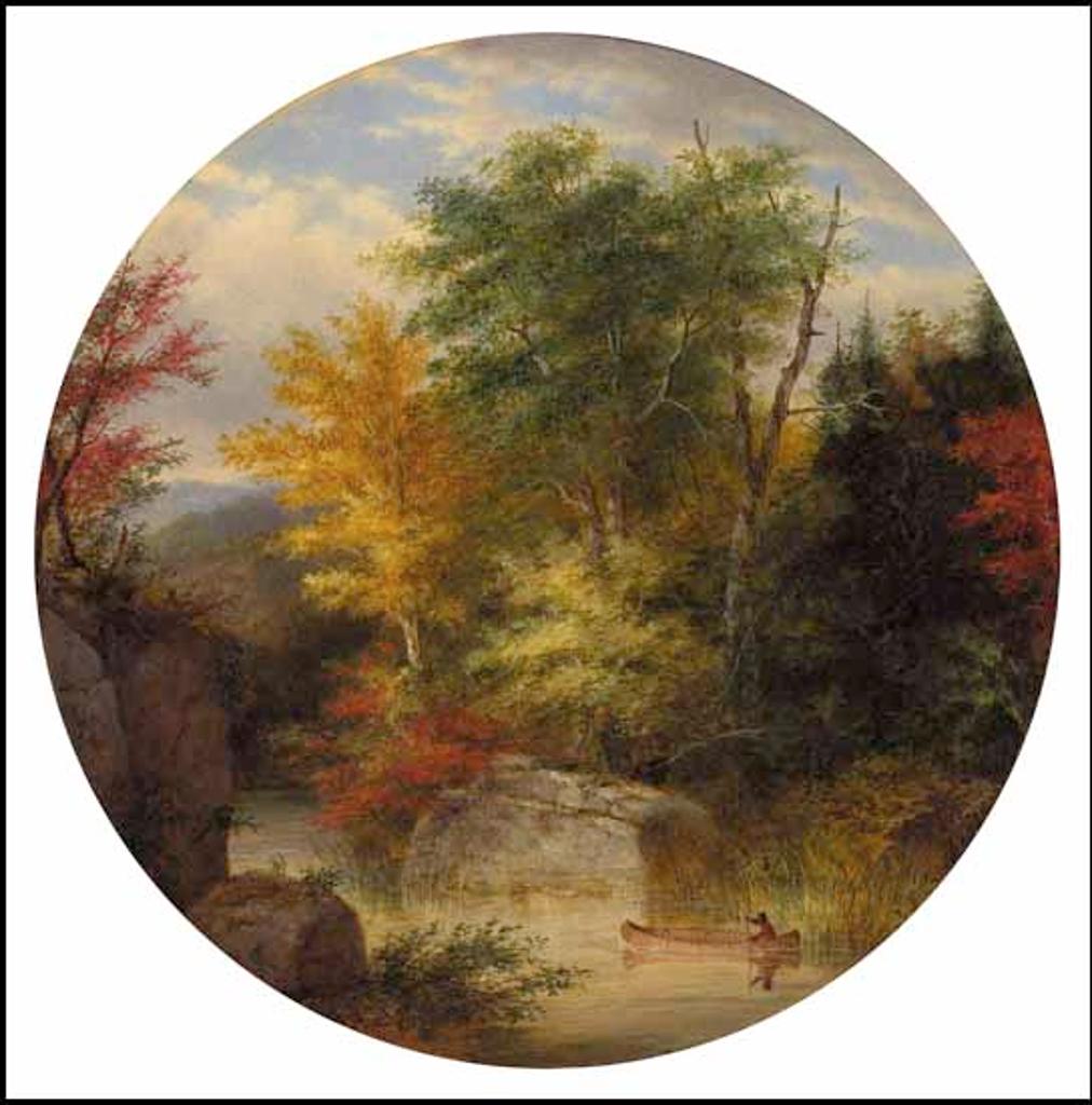 Cornelius David Krieghoff (1815-1872) - Canoe on the River