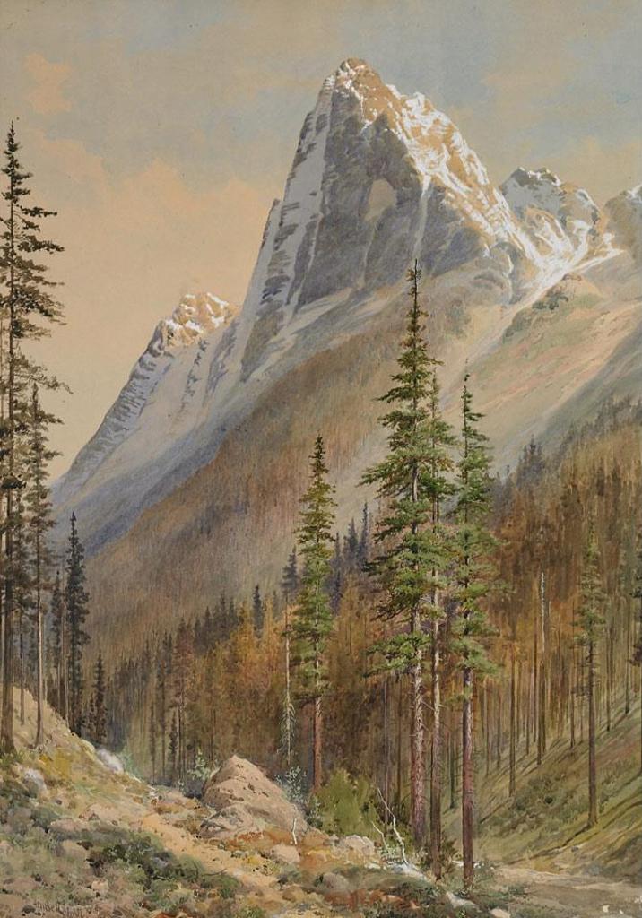 Frederic Martlett Bell-Smith (1846-1923) - A Snow-Clad Mountain In The Rockies, A Railway Track In The Foreground