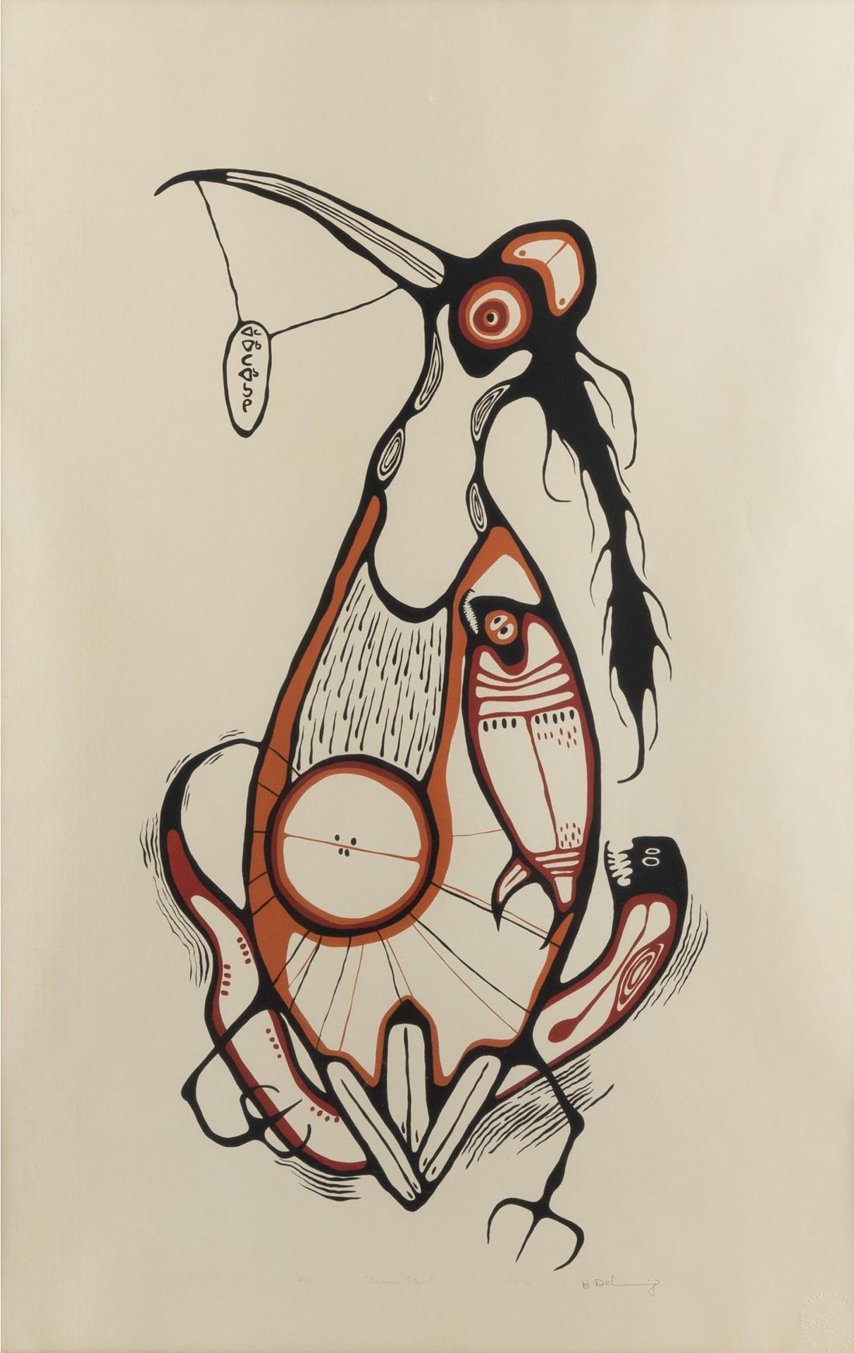 Blake Randolph Debassige (1956) - Crane Totem, 1976