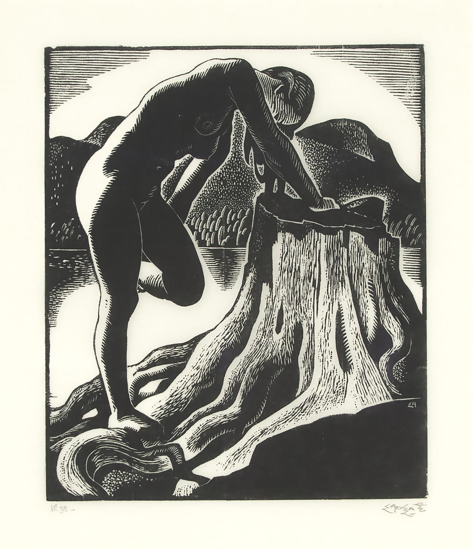 Edwin Headley Holgate (1892-1977) - Nude By A Lake, Ca. 1932