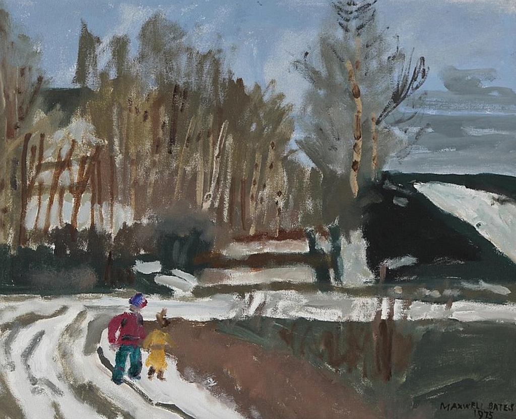 Maxwell Bennett Bates (1906-1980) - Untitled - Figures on A Country Road