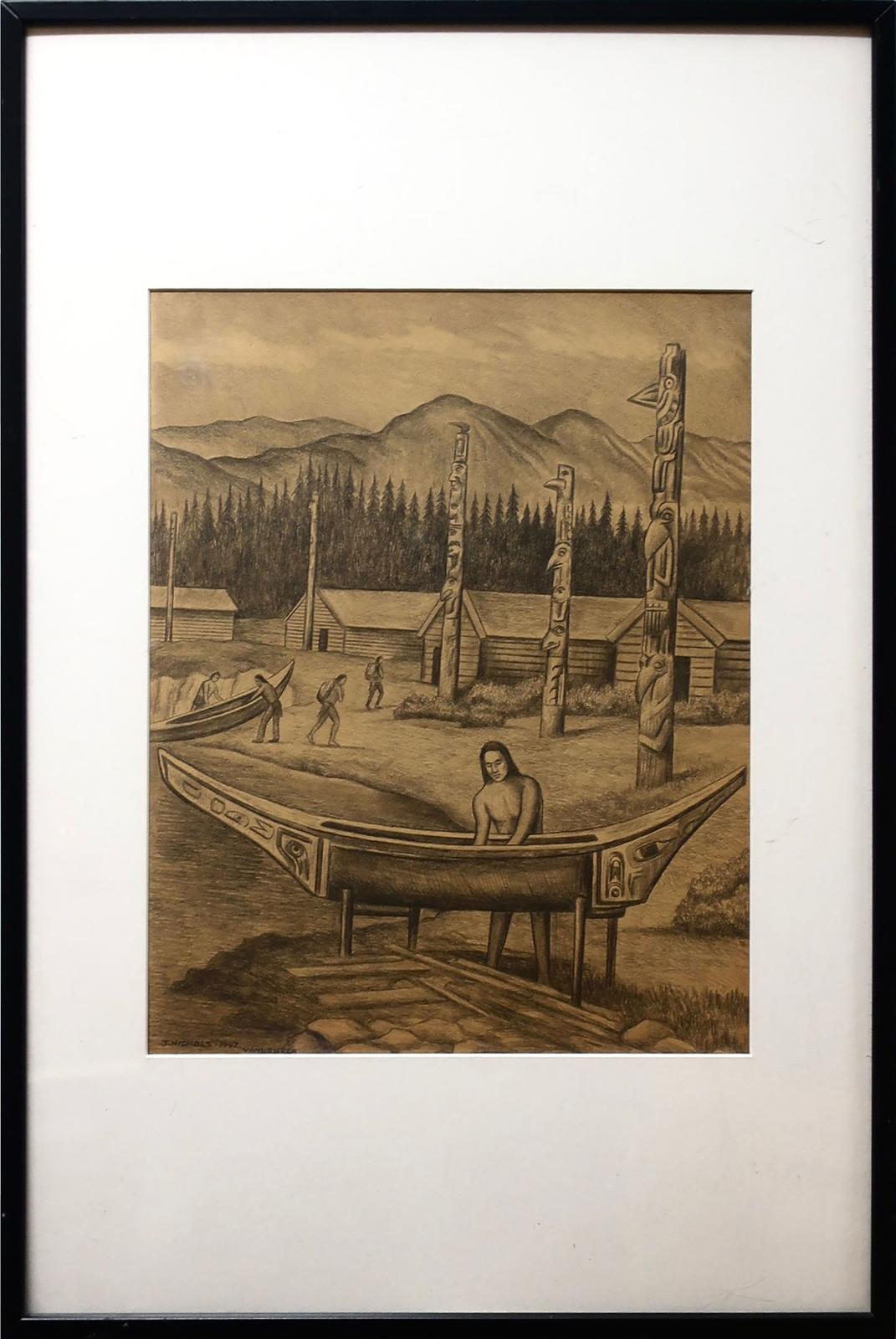Jack Nichols (1921-2009) - Untitled (Haida Village)