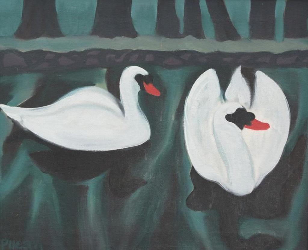 David Pugh (1946-1994) - Mute Swans; 1973
