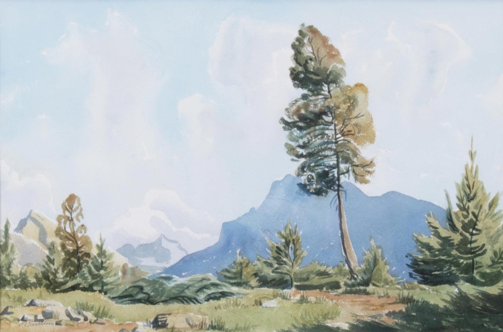 Margaret Dorothy Shelton (1915-1984) - Tree In Banff Campground, Mt. Rundle