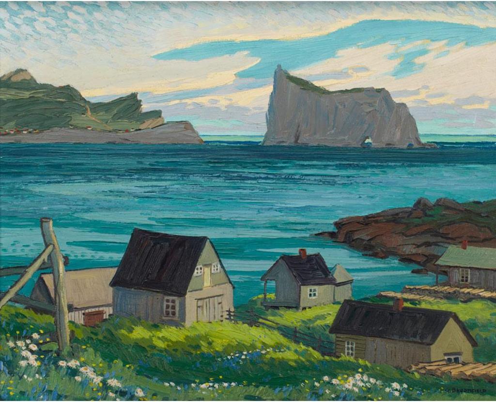 Adolphus George Broomfield (1906-1992) - Perce Village From Bonaventure Island, Gaspe, Quebec