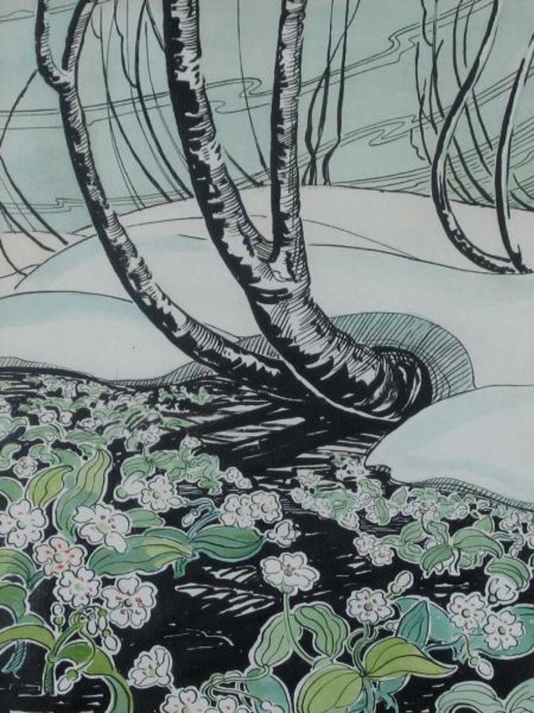 Annora Brown (1899-1987) - Alberta Wildflowers - Snow Lilies