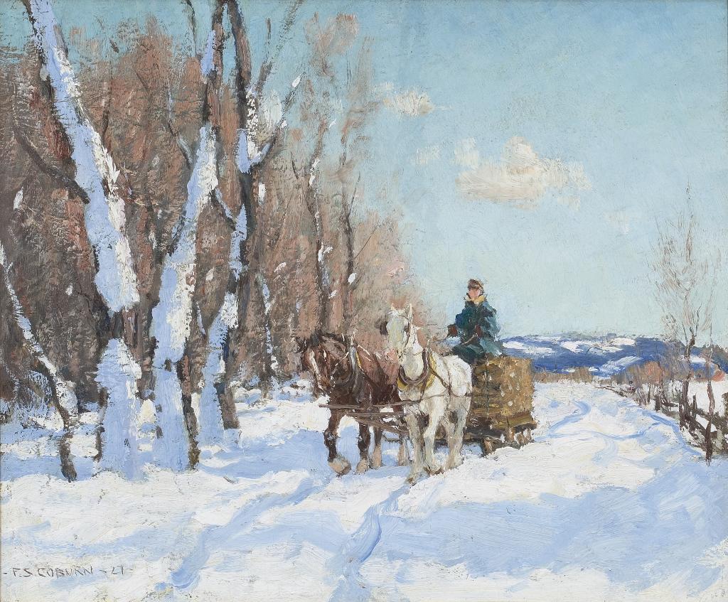 Frederick Simpson Coburn (1871-1960) - Logging Team On A Winter Road