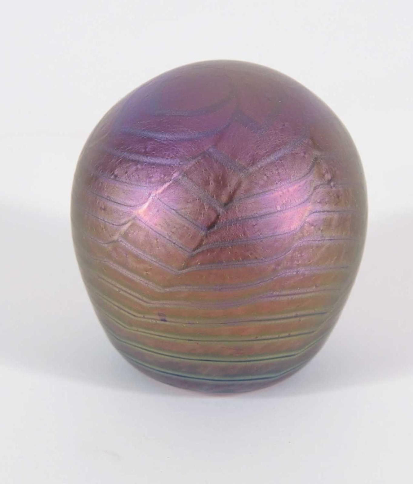 Art Glass Skookum - Rippling Iridescent Paperweight