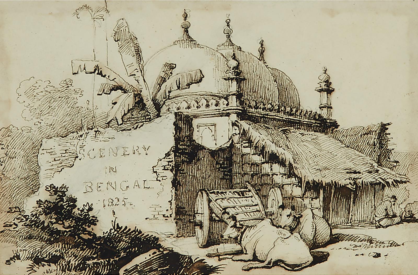 George Chinnery (1774-1852) - Scenery In Bengal, 1825 (Design For The Frontispiece)