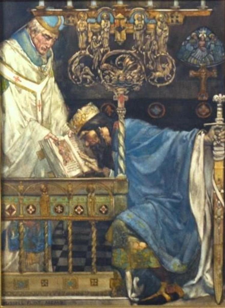 William Russell Flint (1880-1969) - The King was Sworn Upon the Four Evangelists