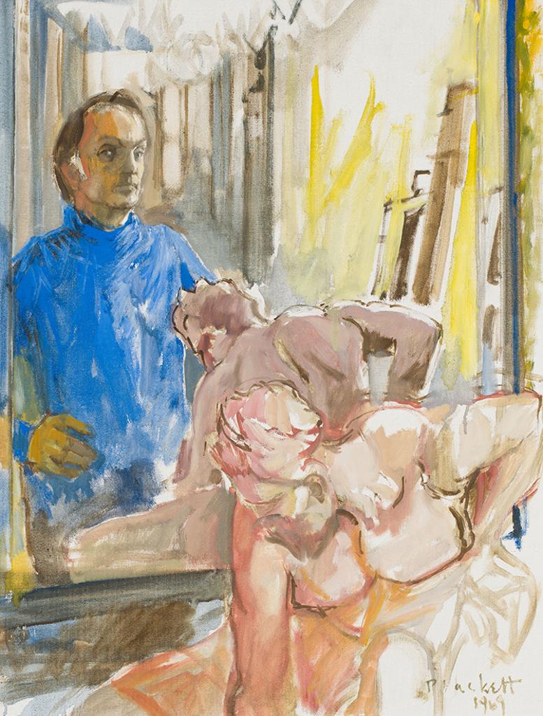 Joseph (Joe) Francis Plaskett (1918-2014) - Self Portrait with Terra Cotta Figure