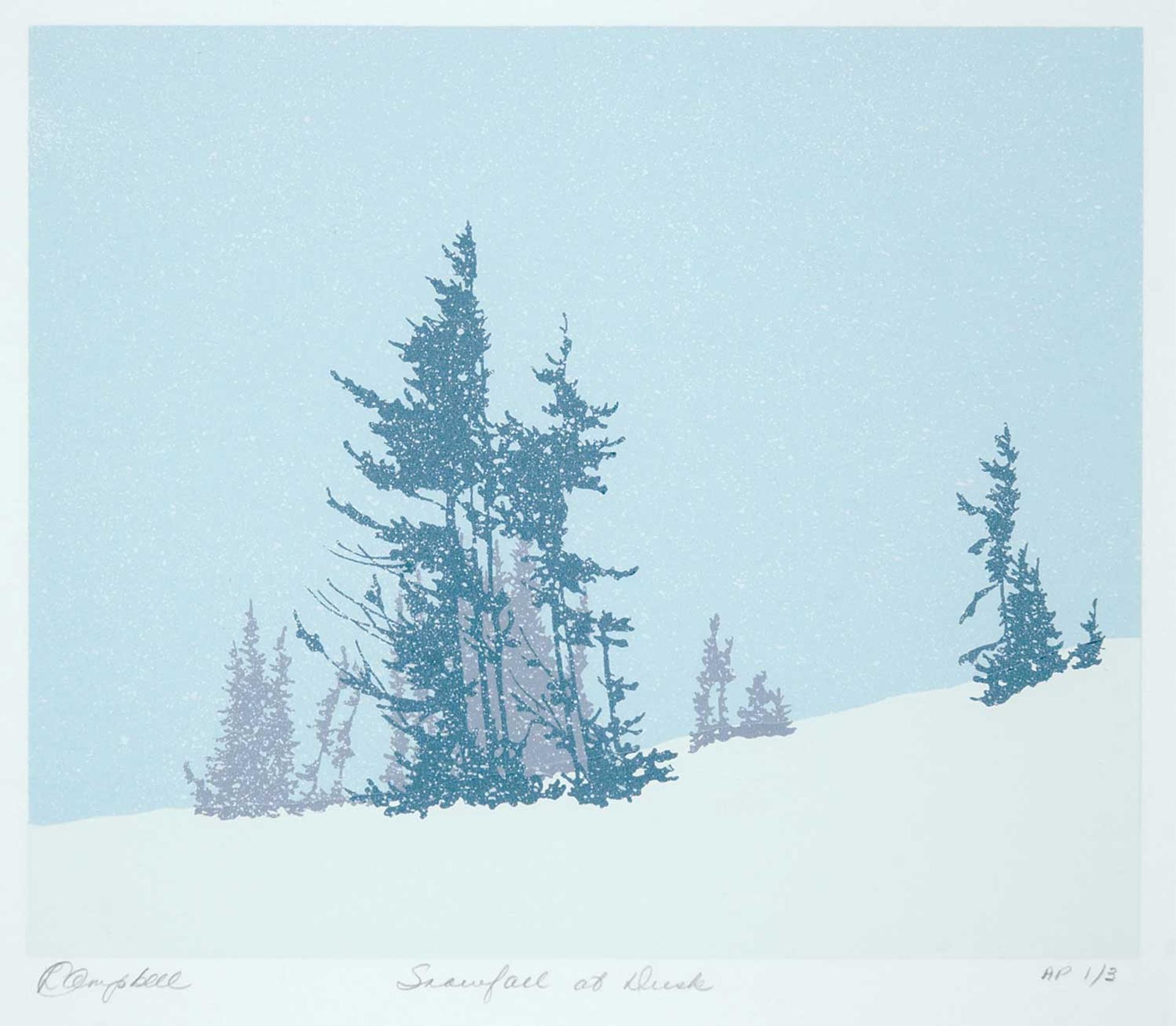 Leyda Campbell (1949) - Snowfall at Dusk  #AP 1/3