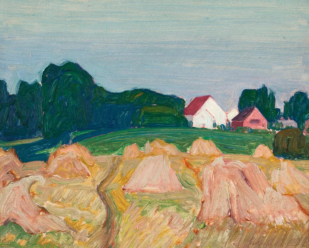 James Edward Hervey (J.E.H.) MacDonald (1873-1932) - Sunset At Thornhill (Sketches In A Wheat Field)