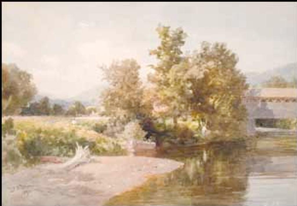 Lucius Richard O'Brien (1832-1899) - Landscape with Covered Bridge