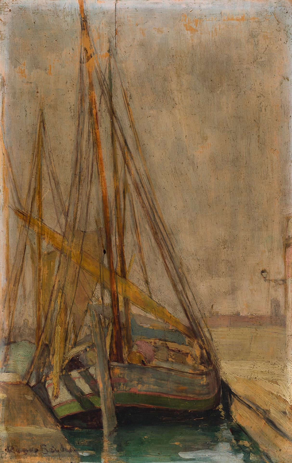 Regina Seiden (1897-1991) - Sailboat in Marina