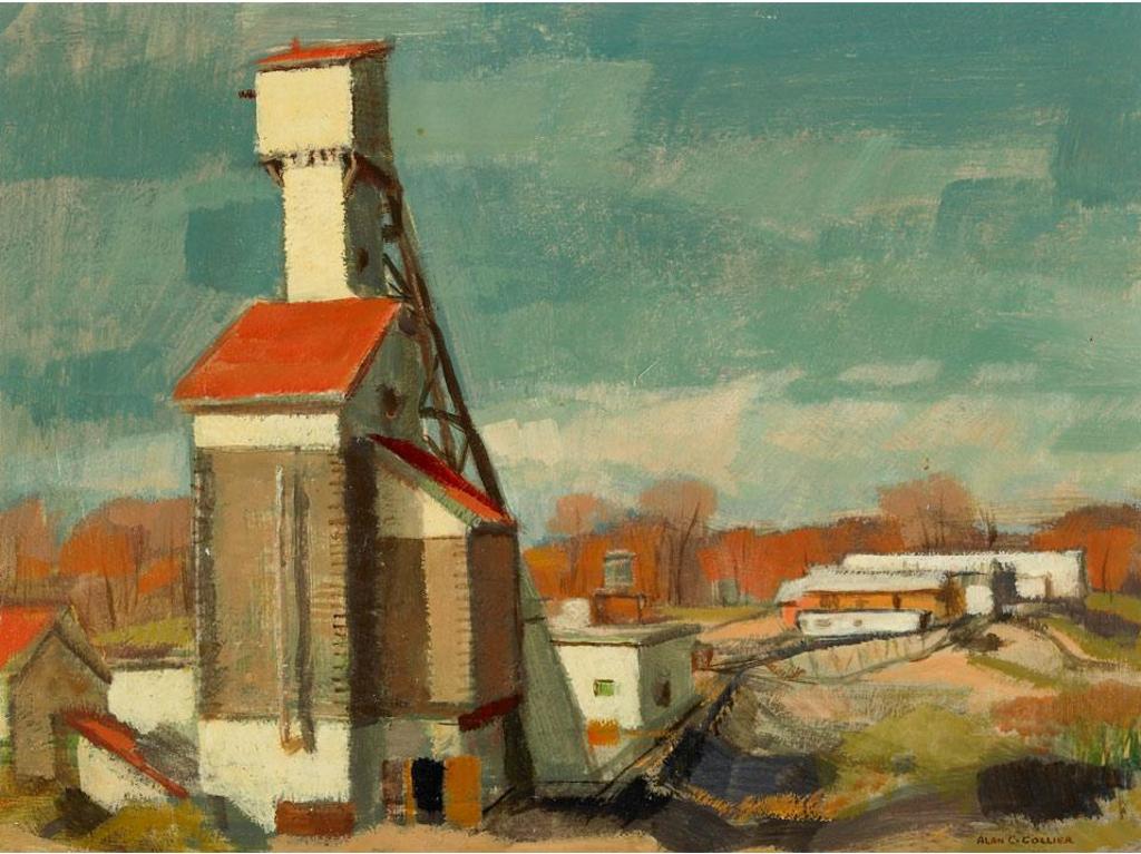 Alan Caswell Collier (1911-1990) - Coppercorp Headframe From Mill Roof