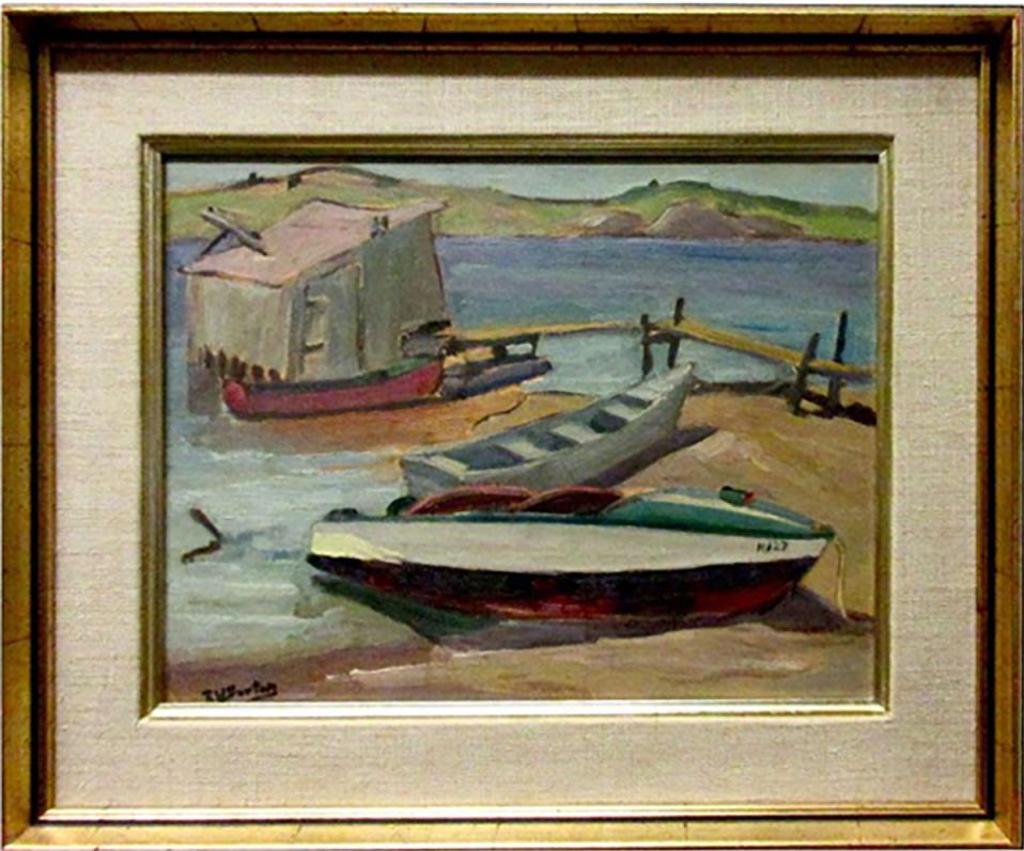 Ralph Wallace Burton (1905-1983) - Boats At Bing Harbour, Georgian Bay - Summer 1956