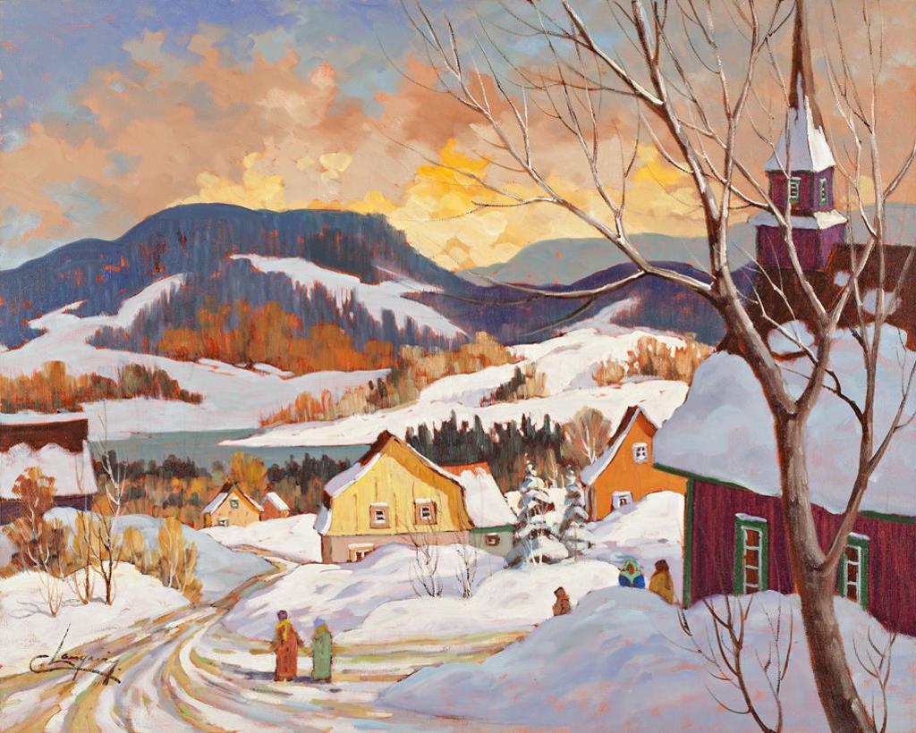 Claude Langevin (1942-2024) - Quebec Village in Winter