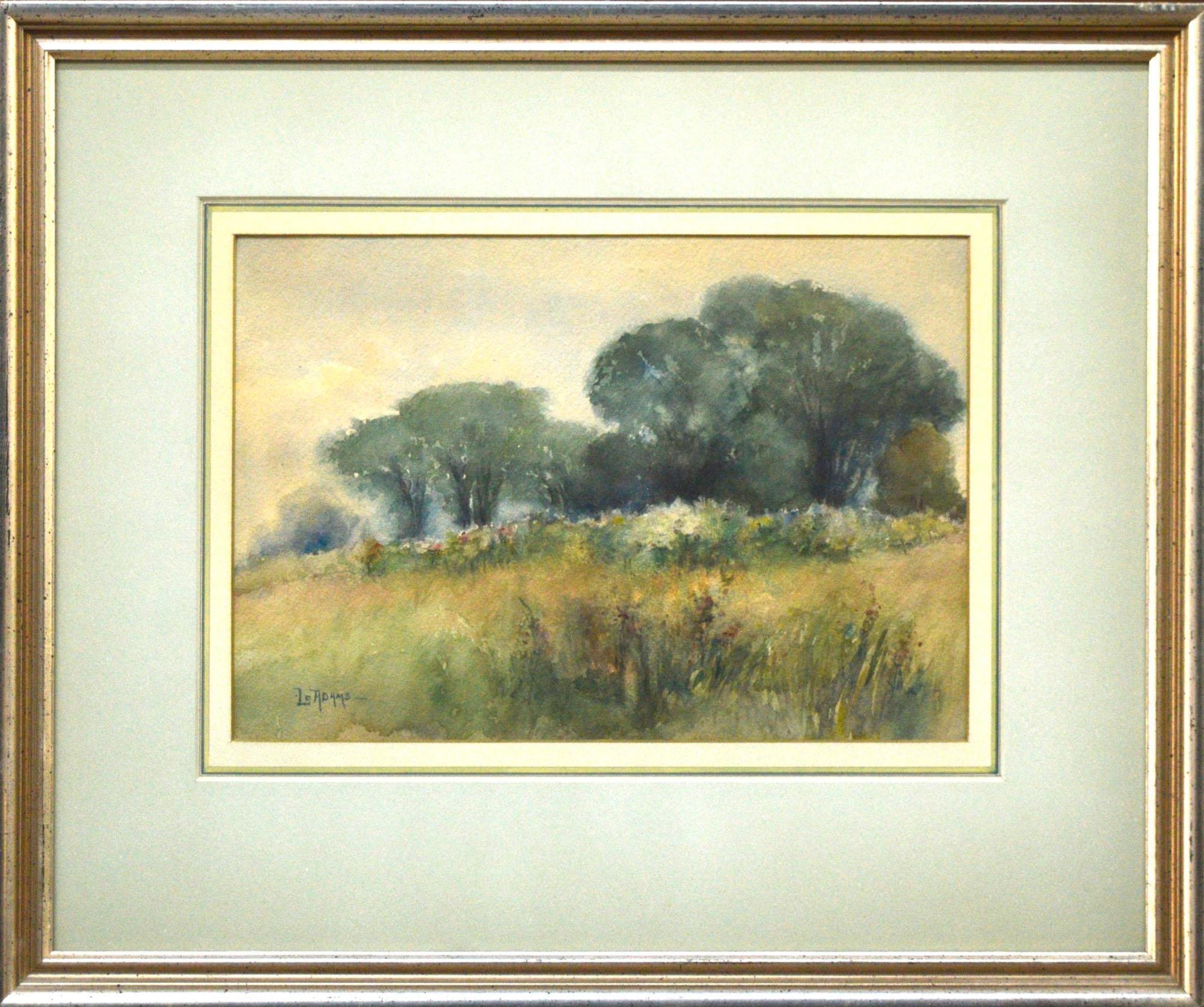 Lily Osman Adams (1865-1945) - Pré et arbres