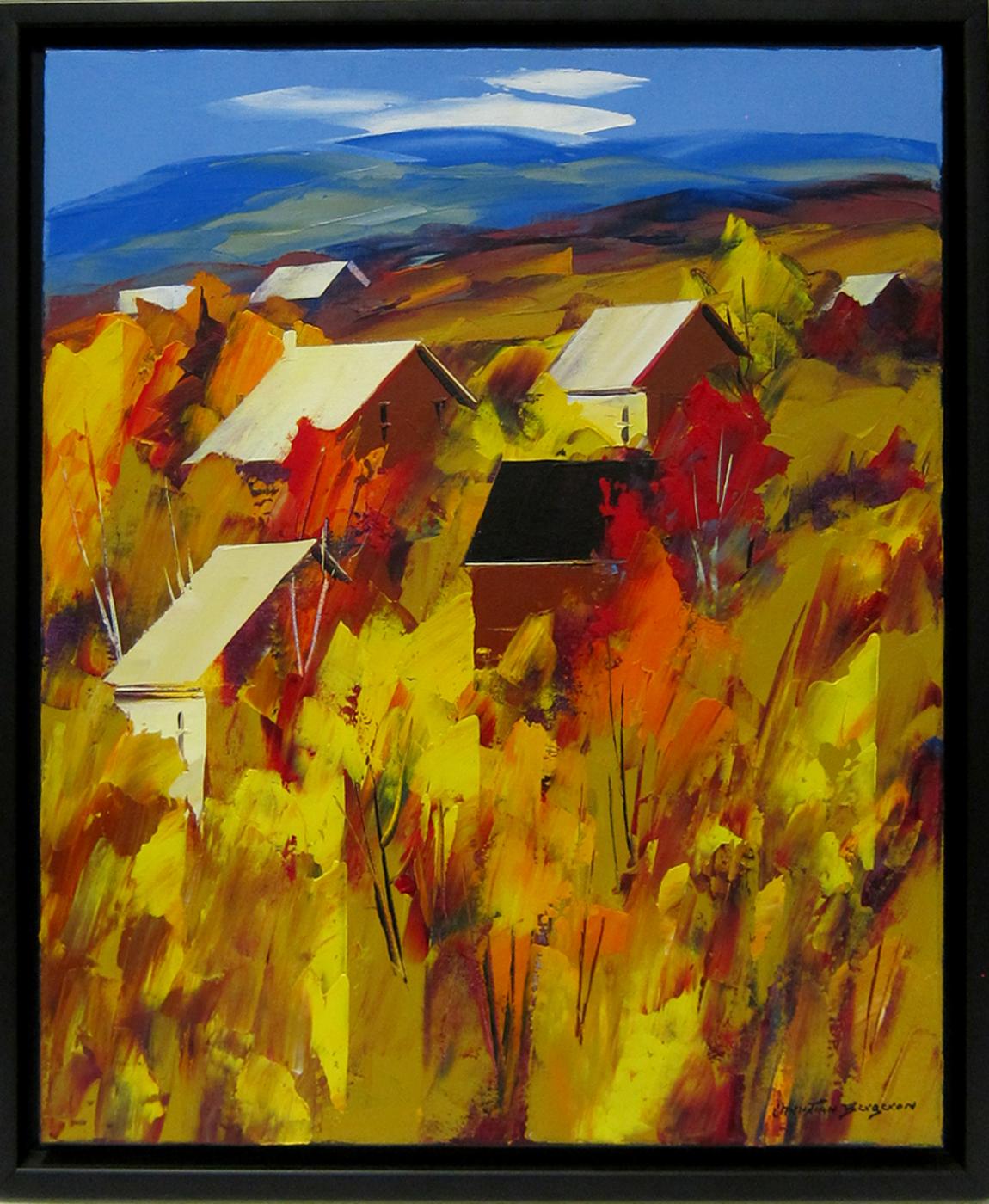 Christian Bergeron (1945) - Village, Oil on canvas, Signed,