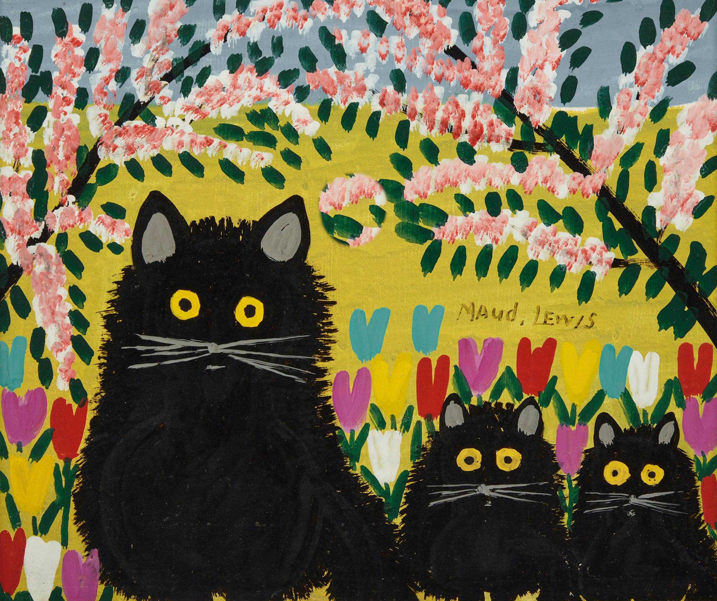 Maud Kathleen Lewis (1903-1970) - Three Black Cats