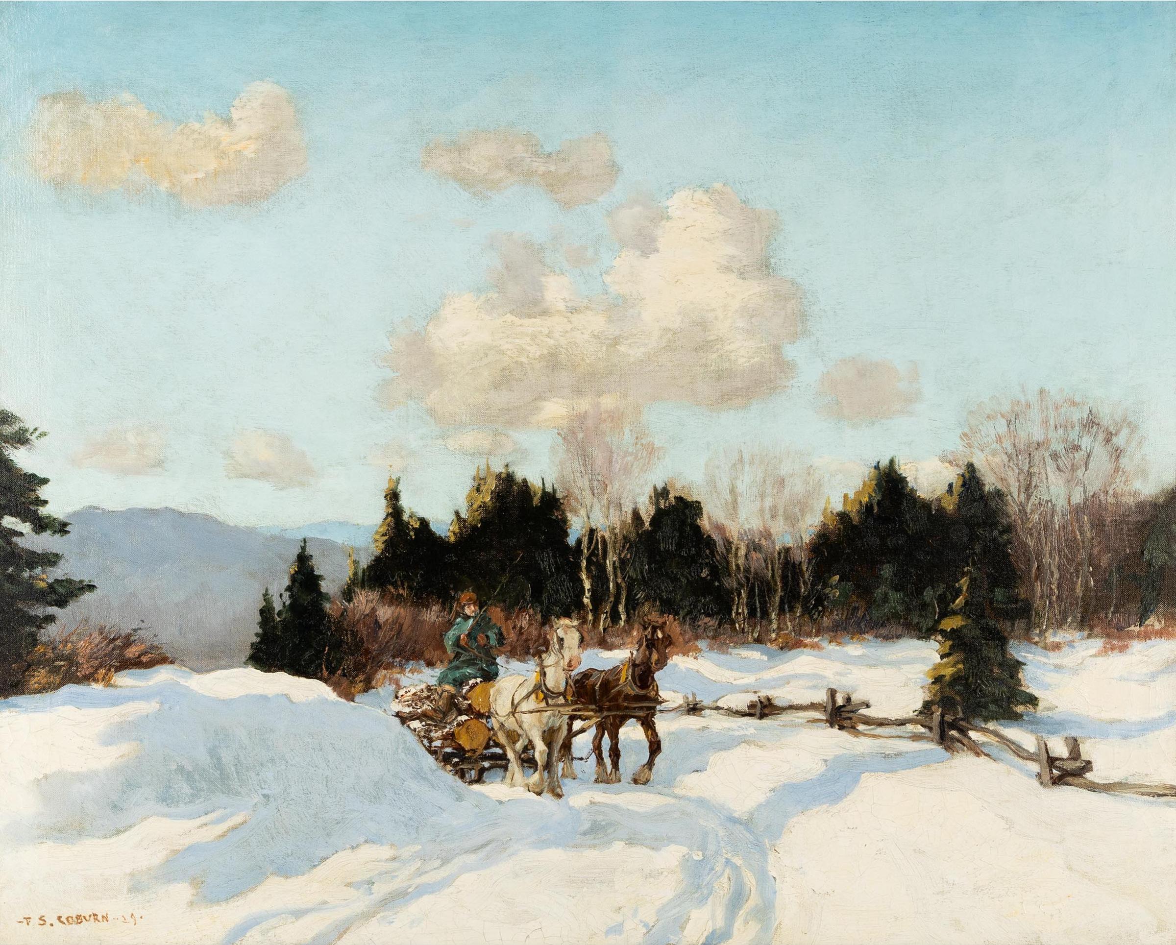 Frederick Simpson Coburn (1871-1960) - Hauling Logs, 1929