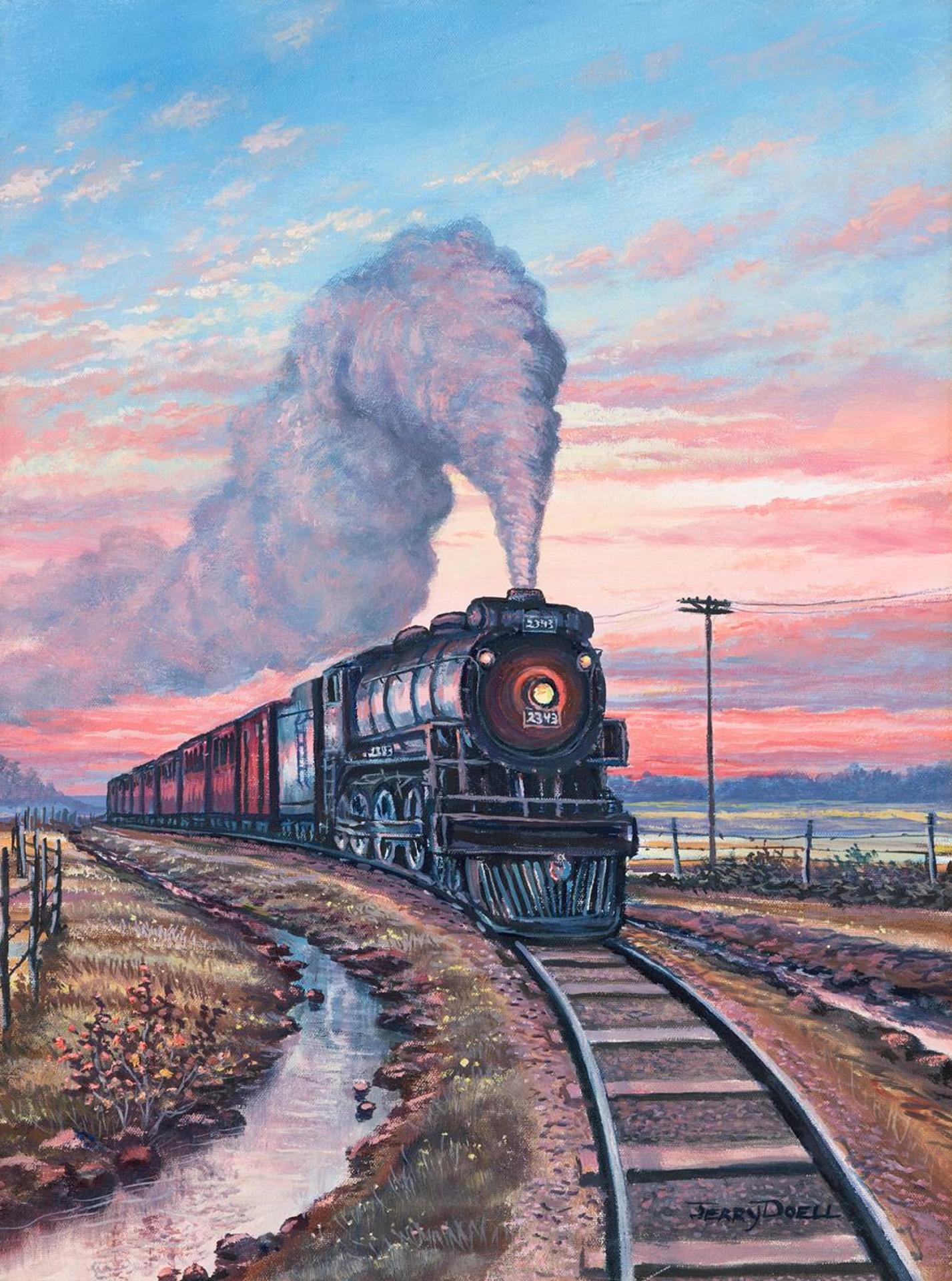 Jerry Doell (1938-2005) - Untitled - Train Approaching