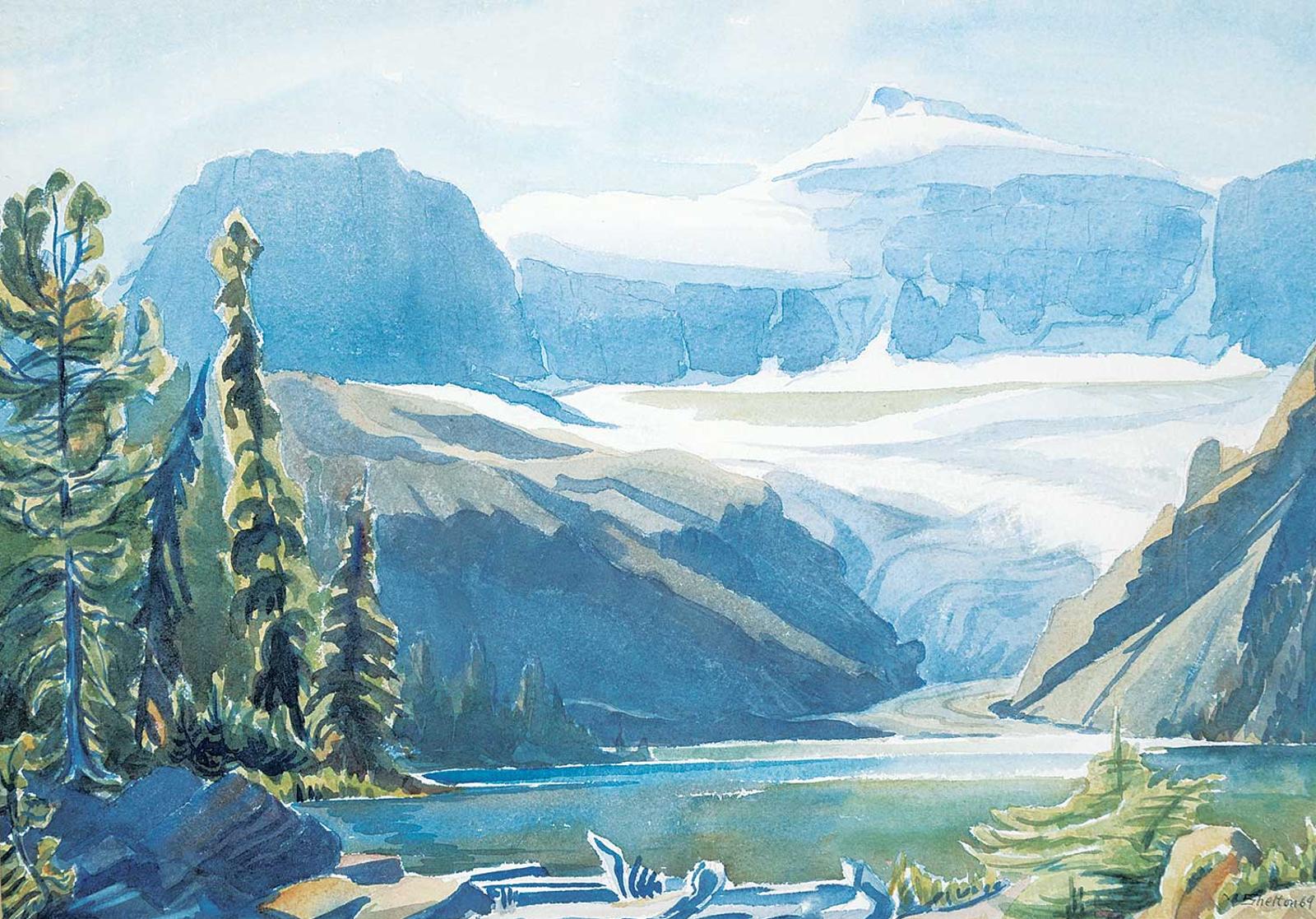 Margaret Dorothy Shelton (1915-1984) - Mistaya Lake and Barbette Glacier