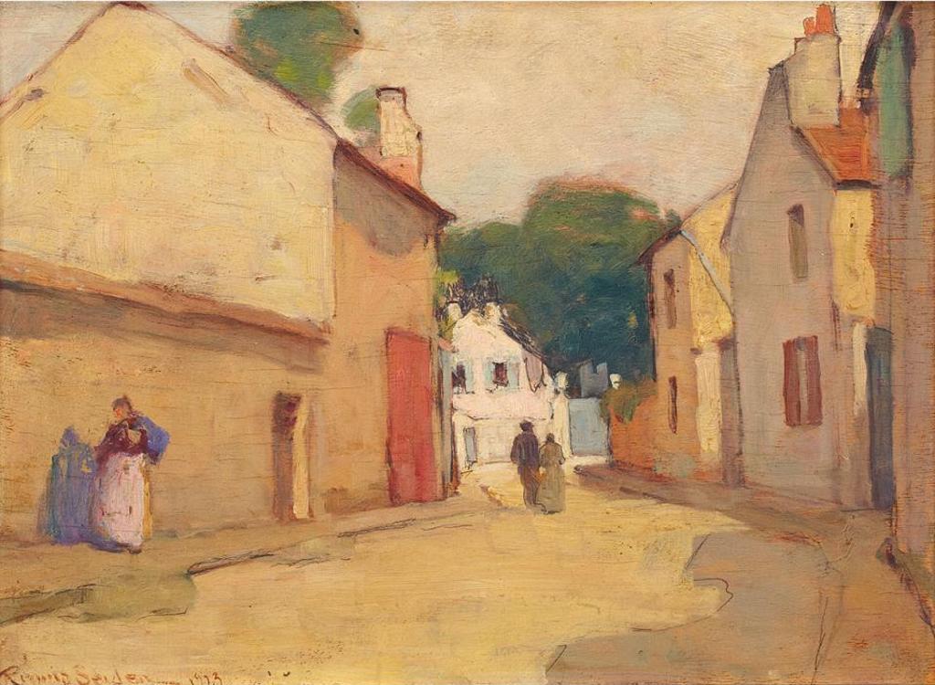 Regina Seiden (1897-1991) - Village Street With Figures, France