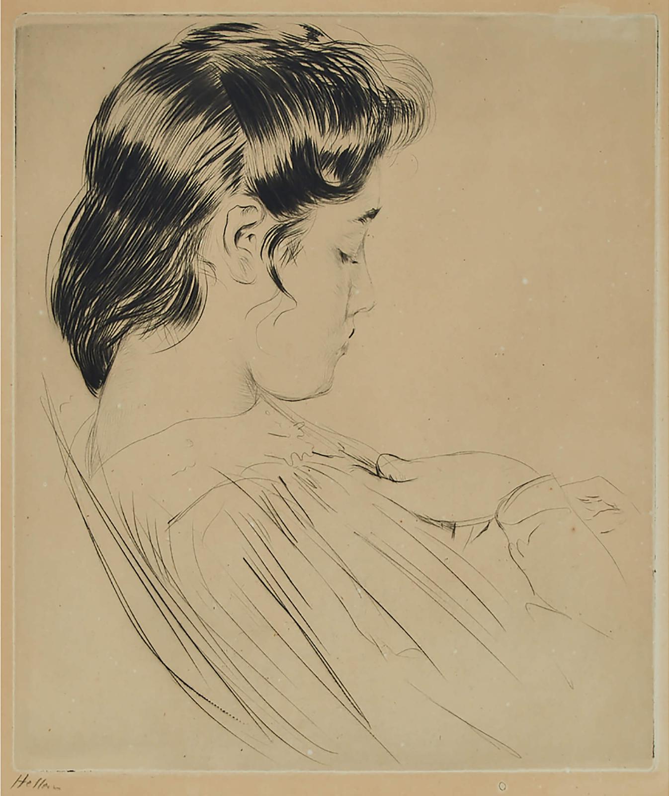 Paul César Helleu (1859-1927) - Jeune Femme, Profil À Droite, 1895