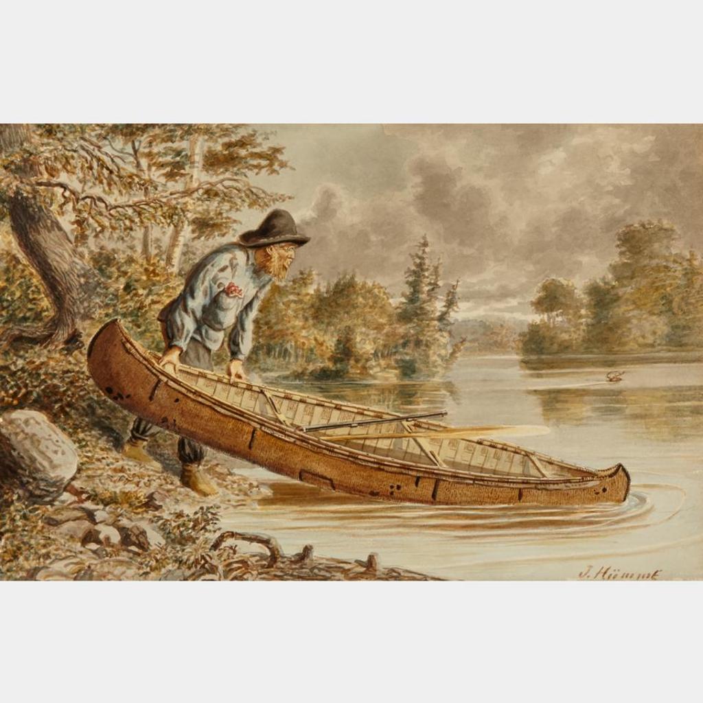 Joseph Julius Humme - Launching A Canoe