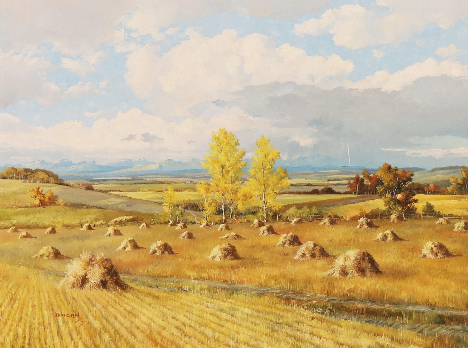 Duncan Mackinnon Crockford (1922-1991) - Harvest Time Turner Valley, Sw Of Calgary, Alta; 1972