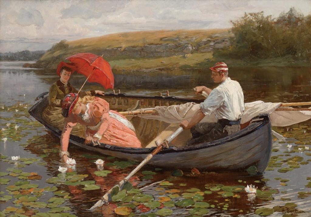 Henry (Hy) Sandham (1842-1912) - Catching Waterlilies