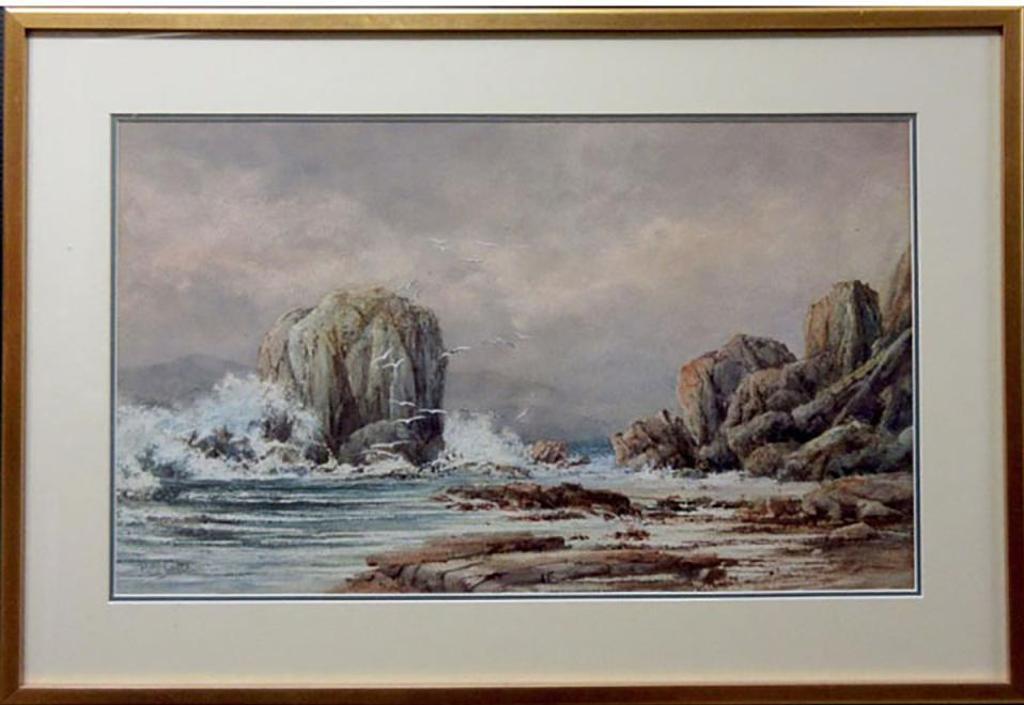 Robert Ford Gagen (1847-1926) - Coastal Scene With Pounding Surf